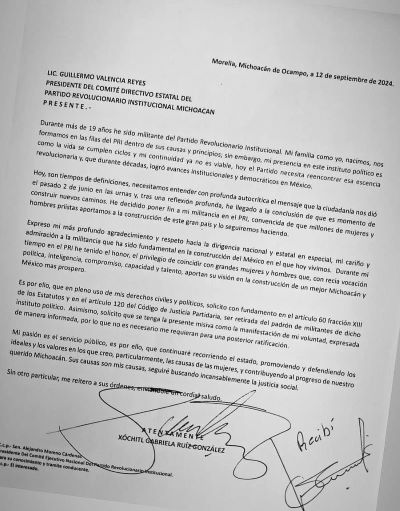 renuncia Xo a la militancia priista