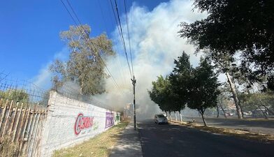 Se registro fuerte incendio de pastizal en la colonia Lago 1.