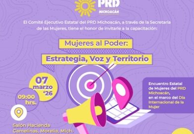 PRD Michoacán convoca a encuentro estatal “Mujeres al Poder: Estrategia, Voz y Territorio”