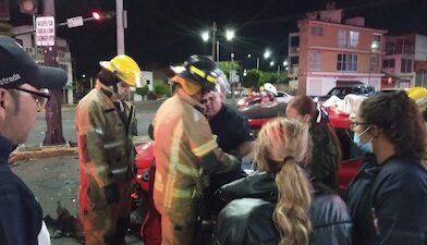 Accidente en el Centro de Morelia deja dos lesionados