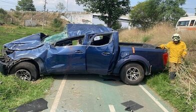 Volcadura en la Morelia–Pátzcuaro deja un lesionado.