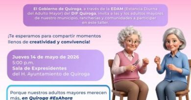Impulsa Alma Mireya Sánchez espacios de convivencia y aprendizaje para adultos mayores en Quiroga