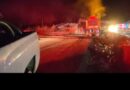 Se incendian dos máquinas de construcción sobre la autopista Siglo XXI